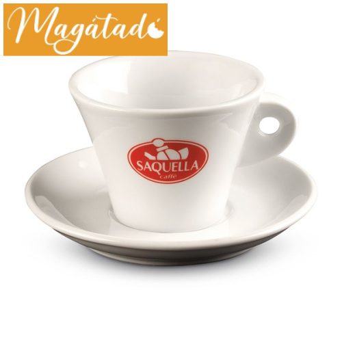 SAQUELLA CAPPUCCINO KÁVÉS CSÉSZE + ALÁTÉT WHITE 6 DB